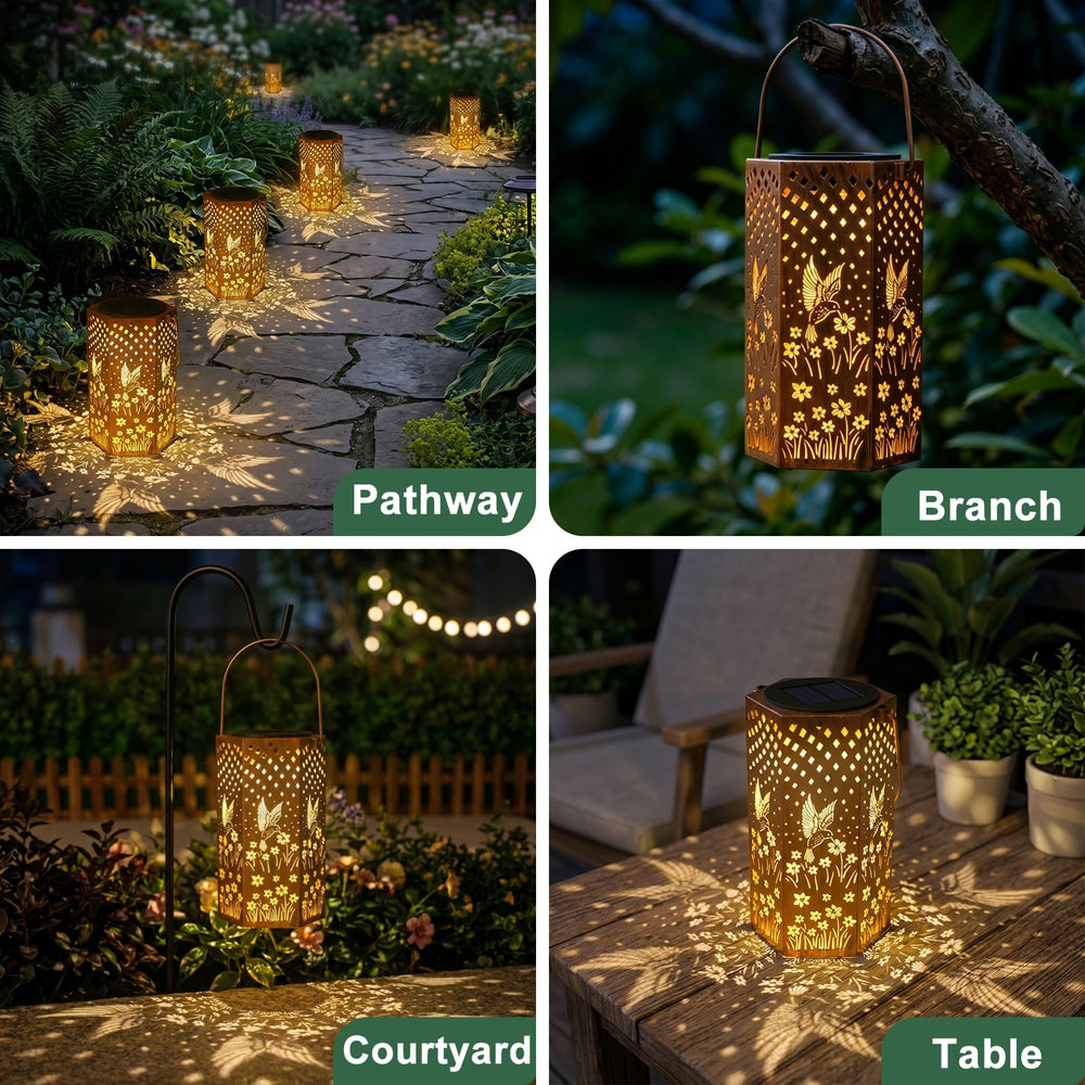 Eandisom farol sobre mesa creando luz cálida para cenas al aire libre