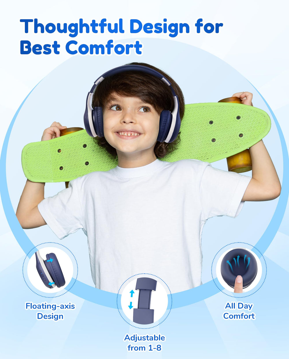Detalle del micrófono EarFun K2 Kids para llamadas manos libres claras