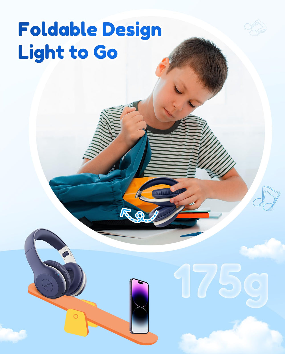 Etiqueta de certificaciones EarFun K2 Kids que garantiza materiales seguros