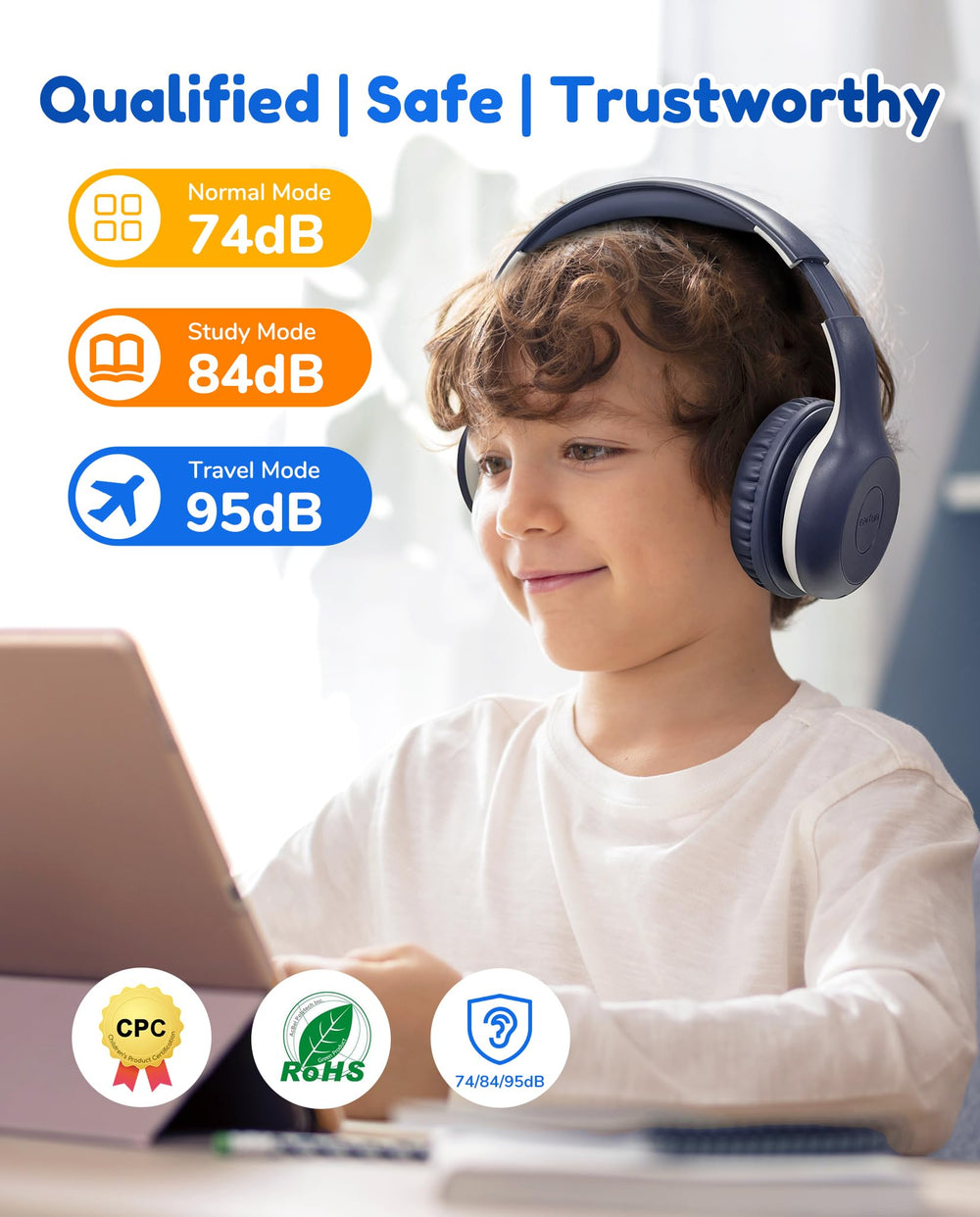 EarFun K2 Kids textura de las almohadillas de espuma memoria confort