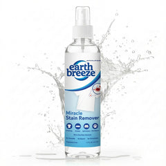 Earth Breeze frente del producto mostrando botella y marca para limpieza efectiva