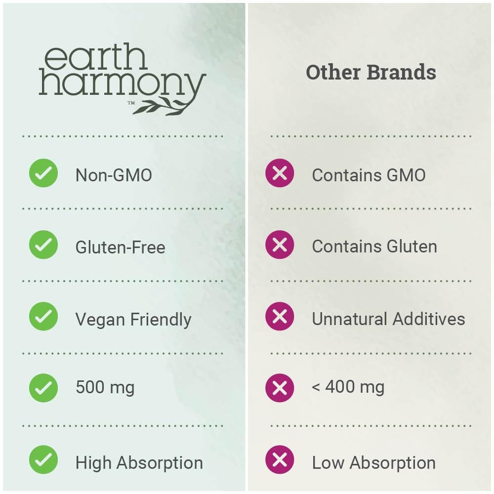 Earth Harmony Naturals tamaño comparativo junto a una botella de agua para escala