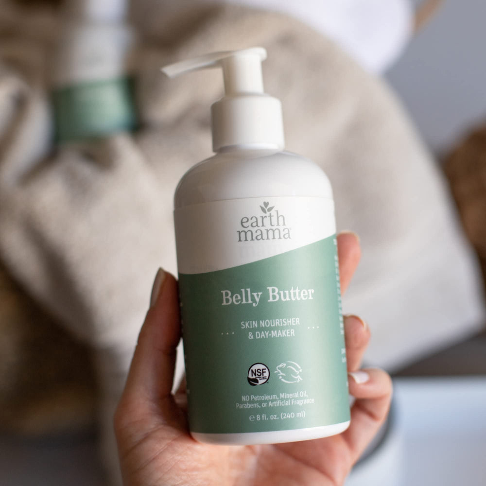 Earth Mama on nightstand to suggest calming bedtime hydration benefit