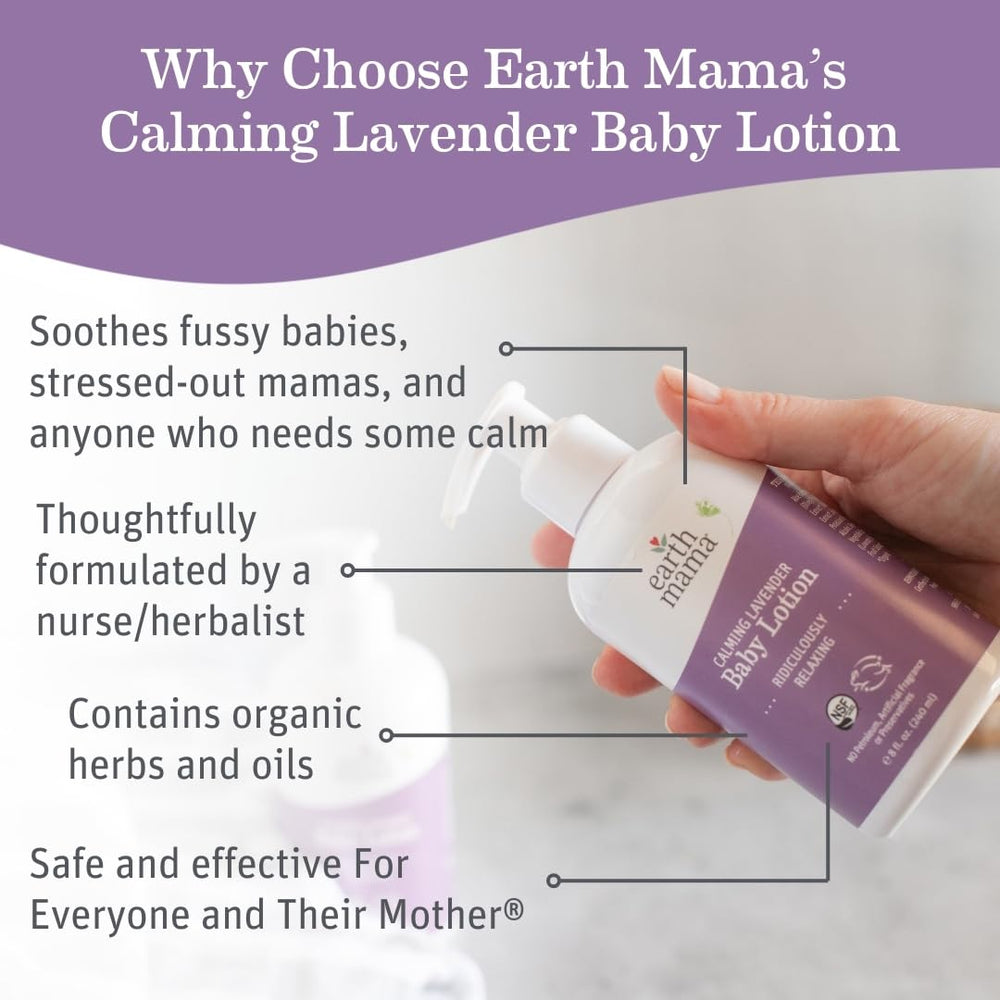 Earth Mama textura de loción ligera que hidrata sin grasitud