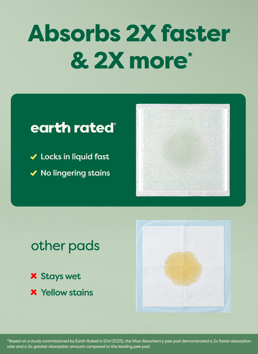 Earth Rated pestañas adhesivas visibles fijando la almohadilla al suelo para evitar desplazamientos
