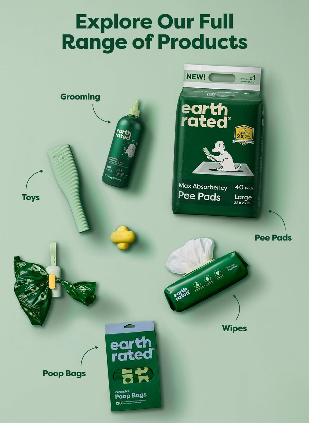 Earth Rated múltiples rollos apilados listos para almacenar