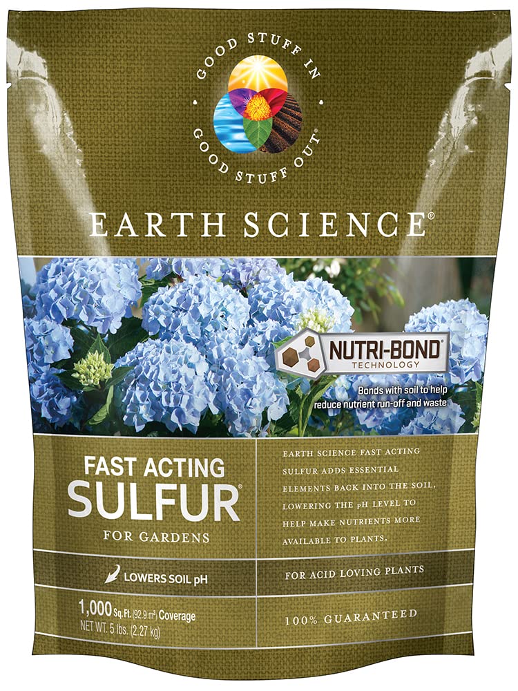 Earth Science funda frontal mostrando 5 lb y beneficios de acidificación
