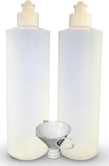 Earth's Essentials vista frontal de las dos botellas de 16 oz para dispensar de forma segura