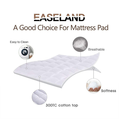 EASELAND cotton top closeup highlighting 300TC fabric and breathable moisture-wicking benefit