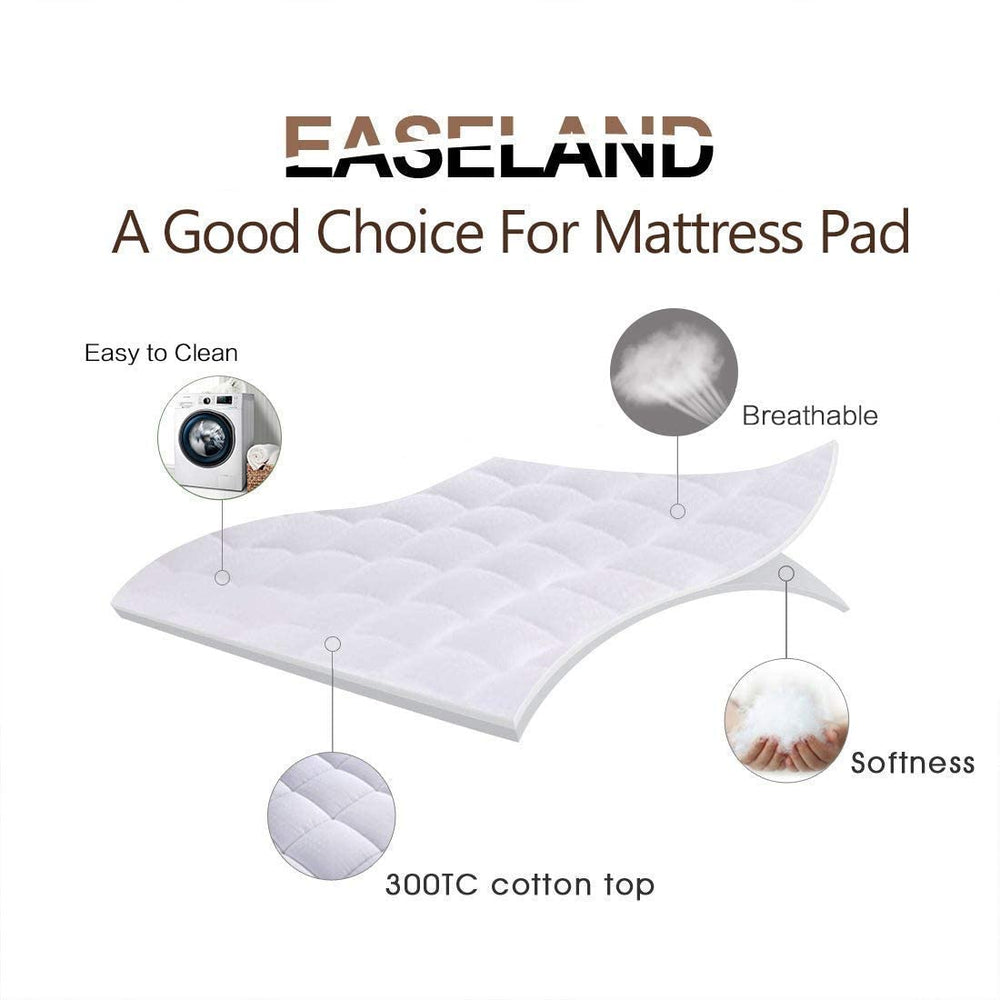 EASELAND cotton top closeup highlighting 300TC fabric and breathable moisture-wicking benefit