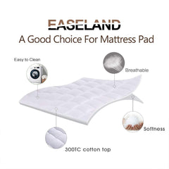 EASELAND cotton top closeup highlighting 300TC fabric and breathable moisture-wicking benefit