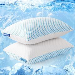 EASELAND almohadas queen firm vista frontal y empaque, soporte firme visible