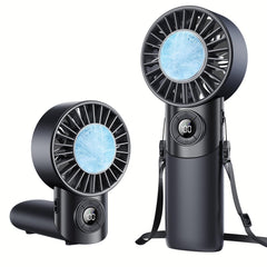 Eastfox vista frontal del ventilador portátil mostrando diseño compacto y agarre cómodo