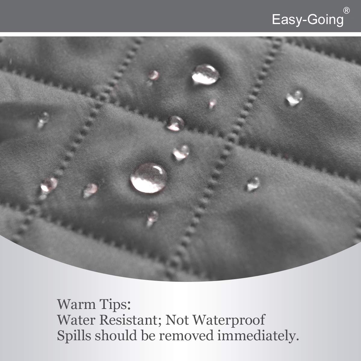 Easy-Going arm flap with elastic strap visible securing cover for a snug fit
