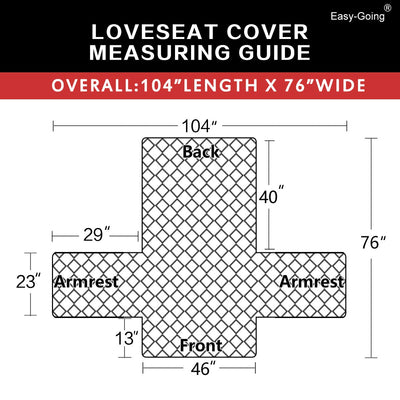 Easy-Going full sofa installed to show fit and seat width scale and coverage