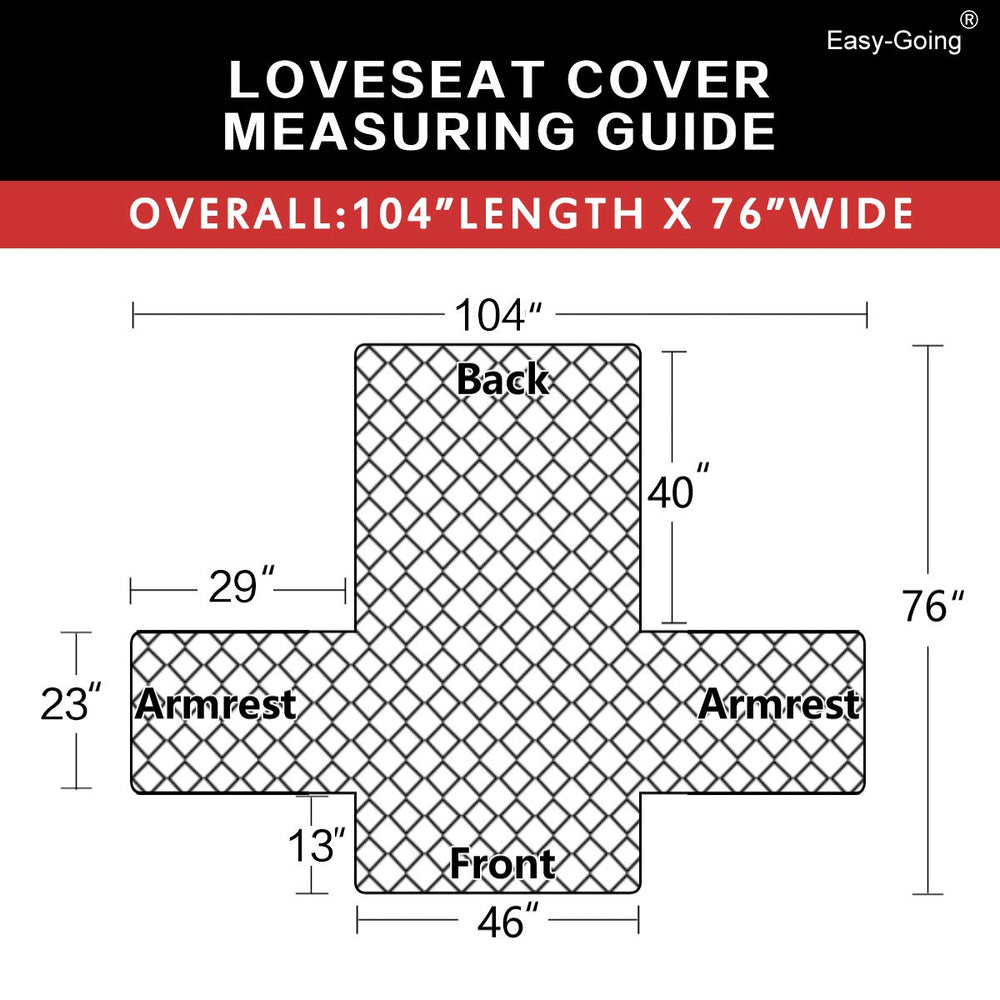 Easy-Going full sofa installed to show fit and seat width scale and coverage