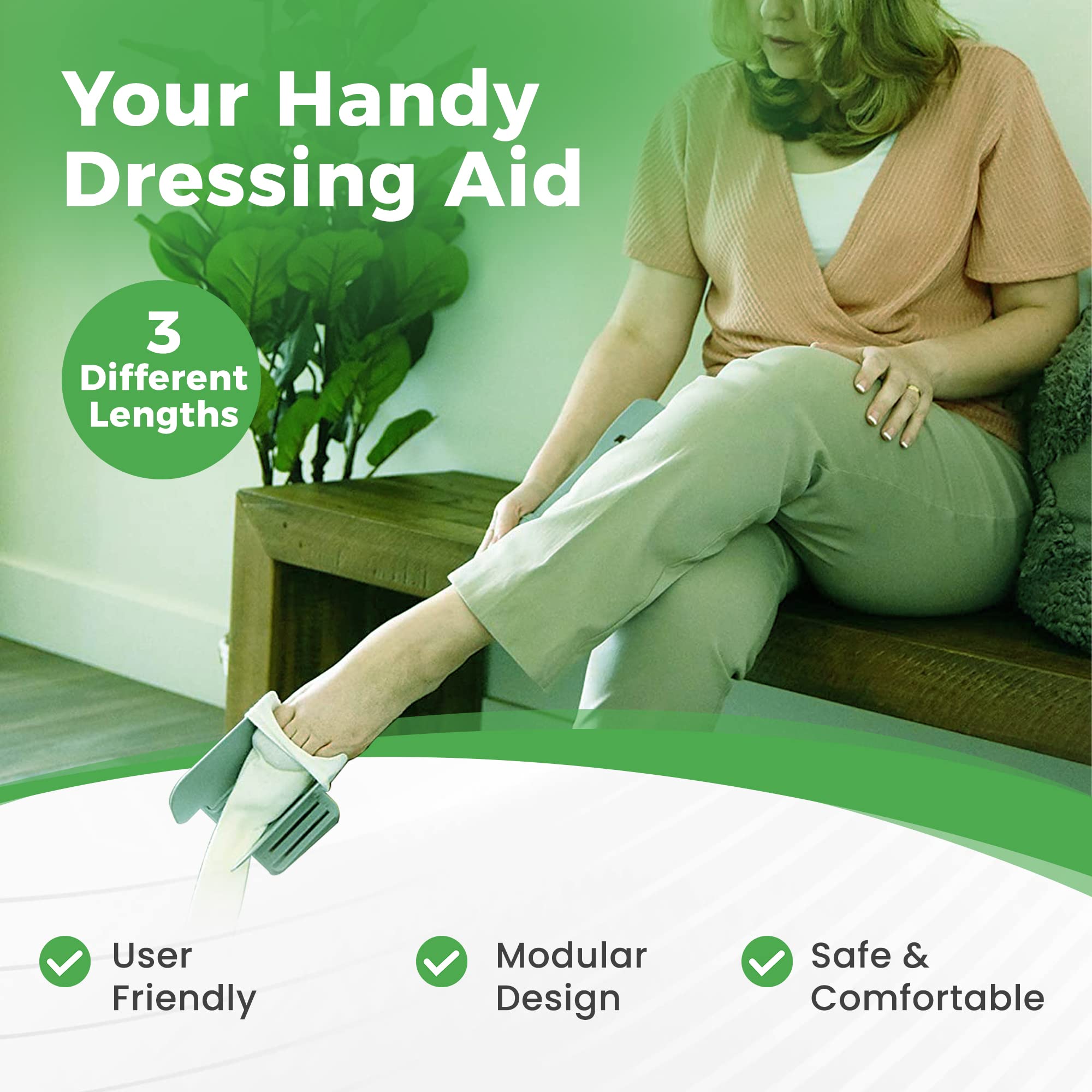 Easy Sock Ox completamente desplegado indicando su alcance máximo ajustable