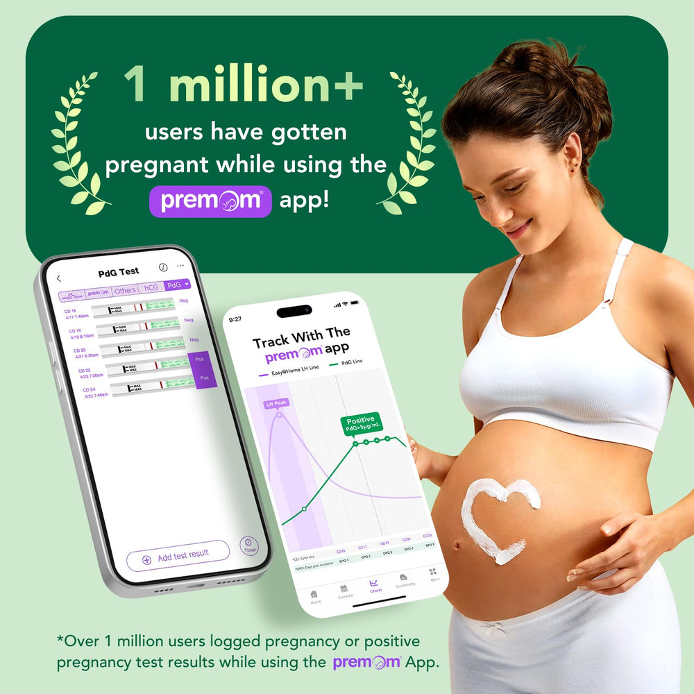 Easy@Home app Premom mostrando datos sincronizados y seguimiento útil