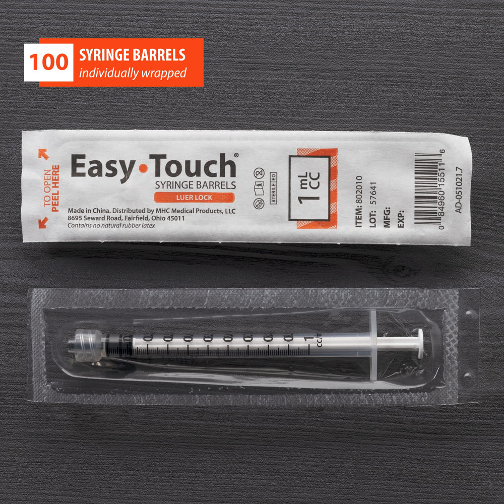 Easy Touch individually wrapped syringe to show sterile storage benefit