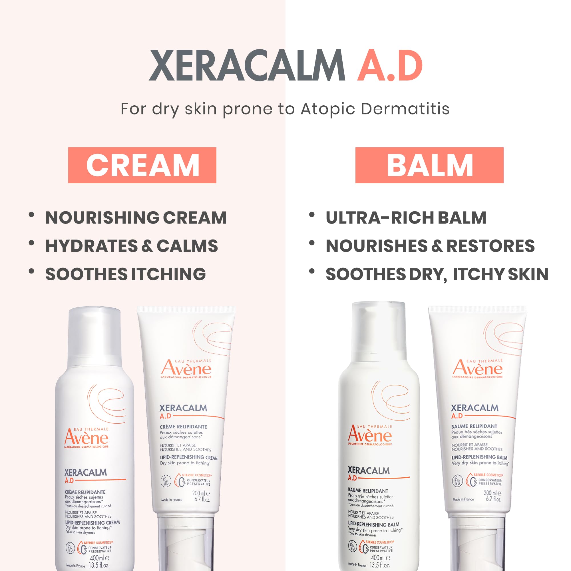 Eau Thermale Avène size comparison with everyday object showing 6.76 oz scale benefit