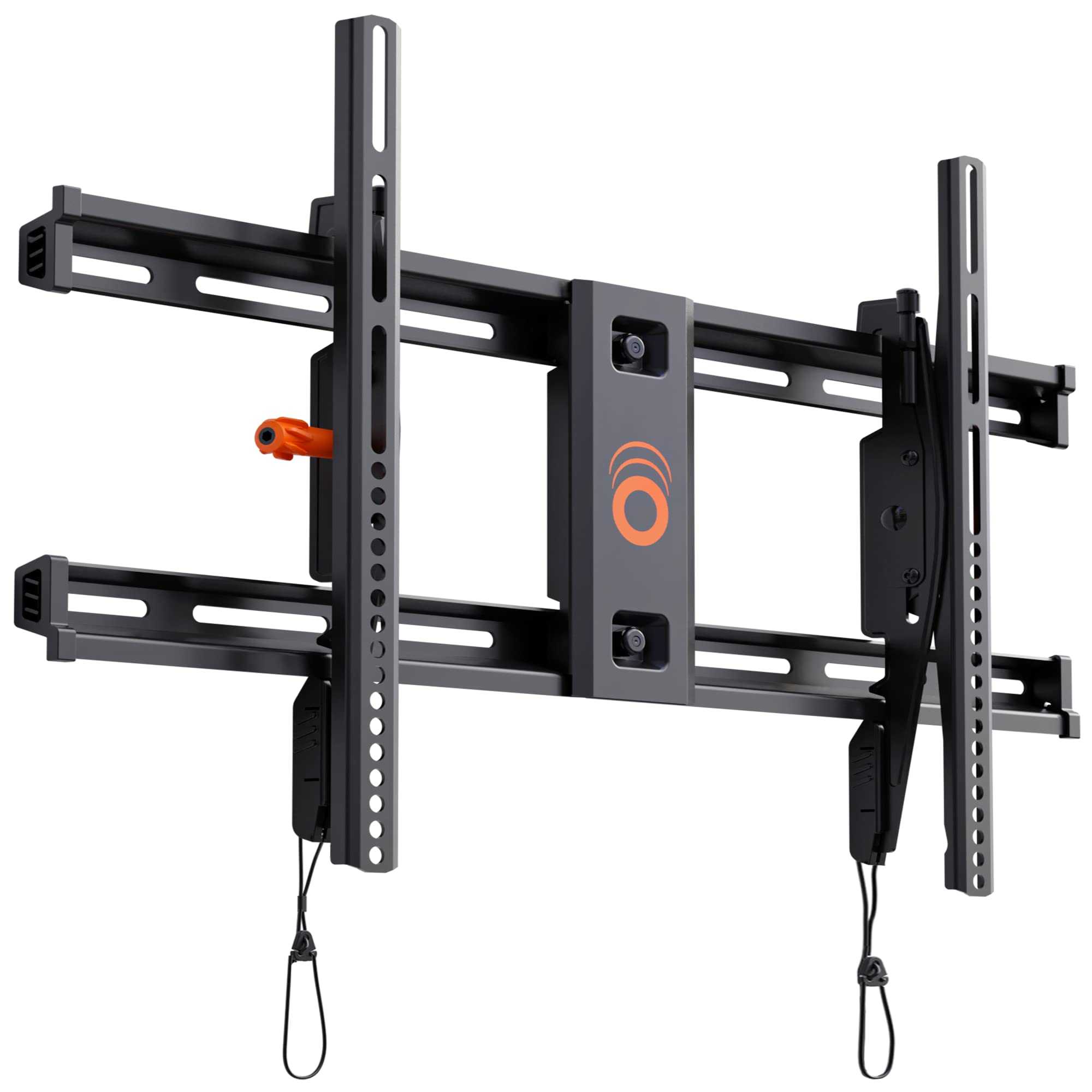 ECHOGEAR vista frontal del soporte con televisor, montaje seguro