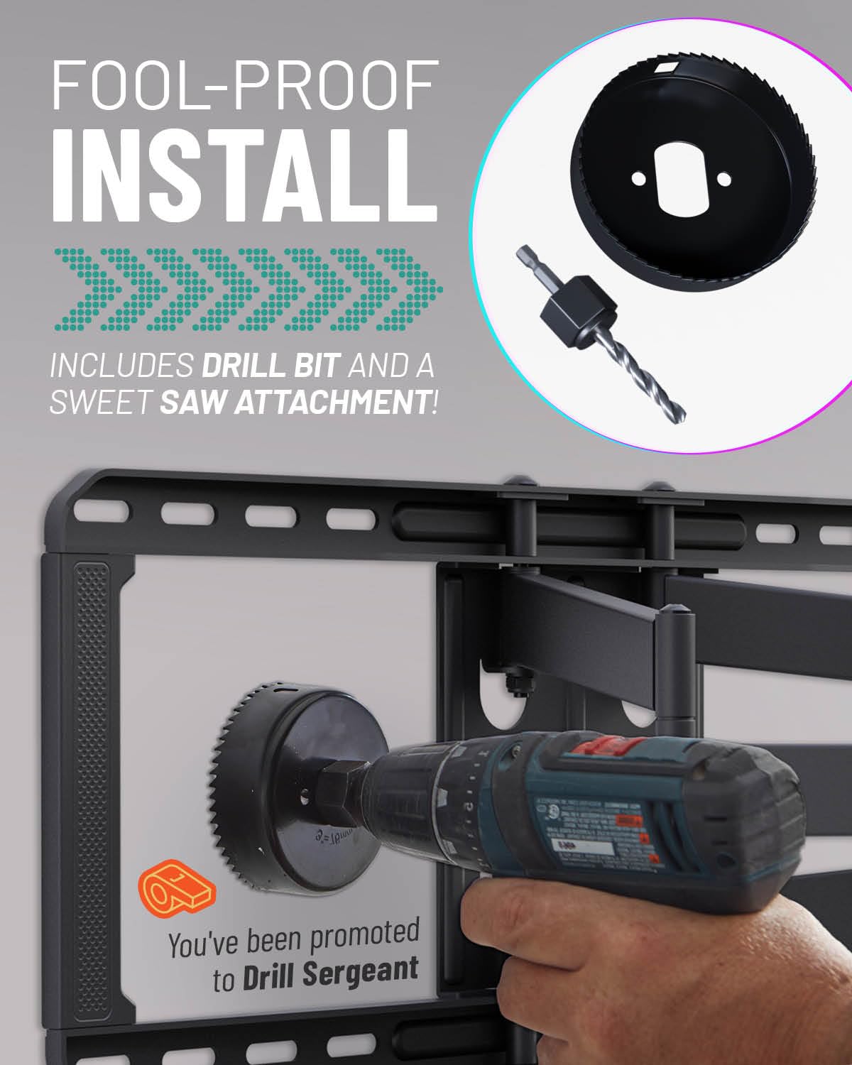 ECHOGEAR module fitted in wall cutout demonstrating correct scale and fit