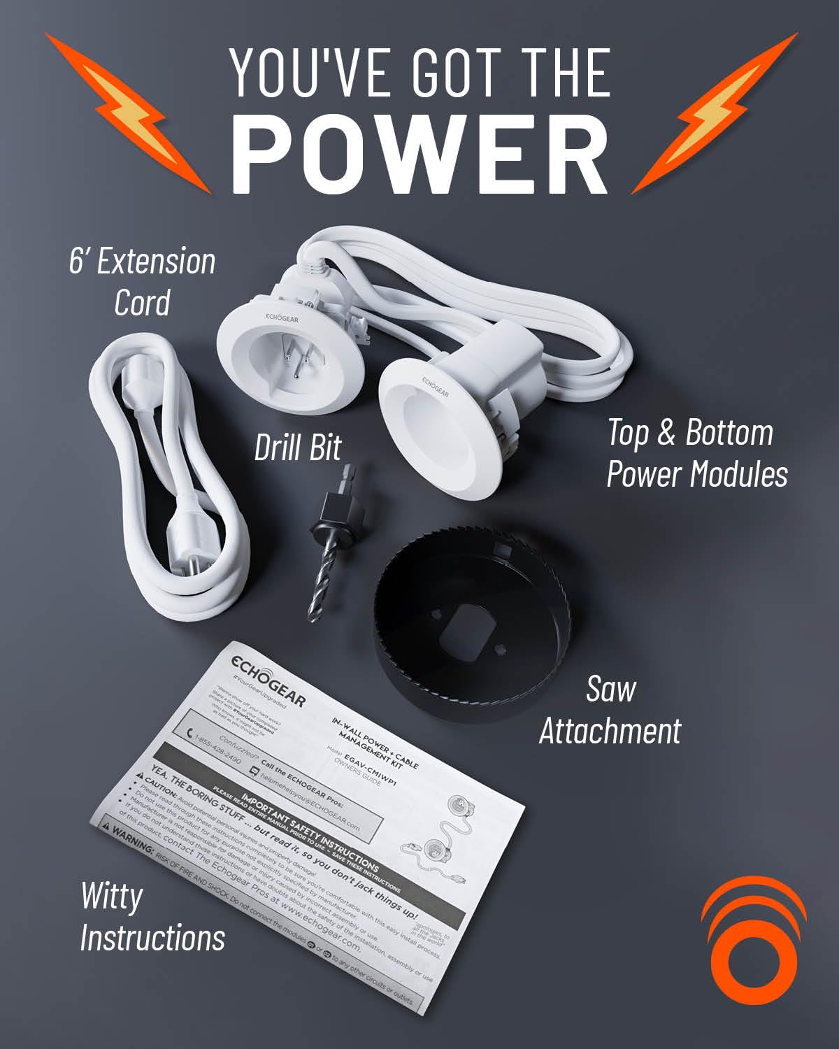 ECHOGEAR paintable trim installed for low-profile professional appearance