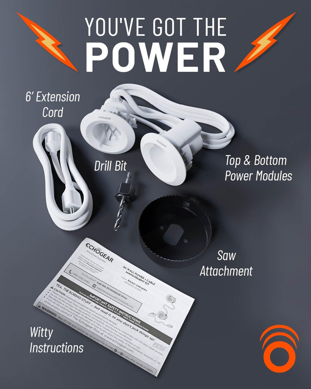 ECHOGEAR paintable trim installed for low-profile professional appearance