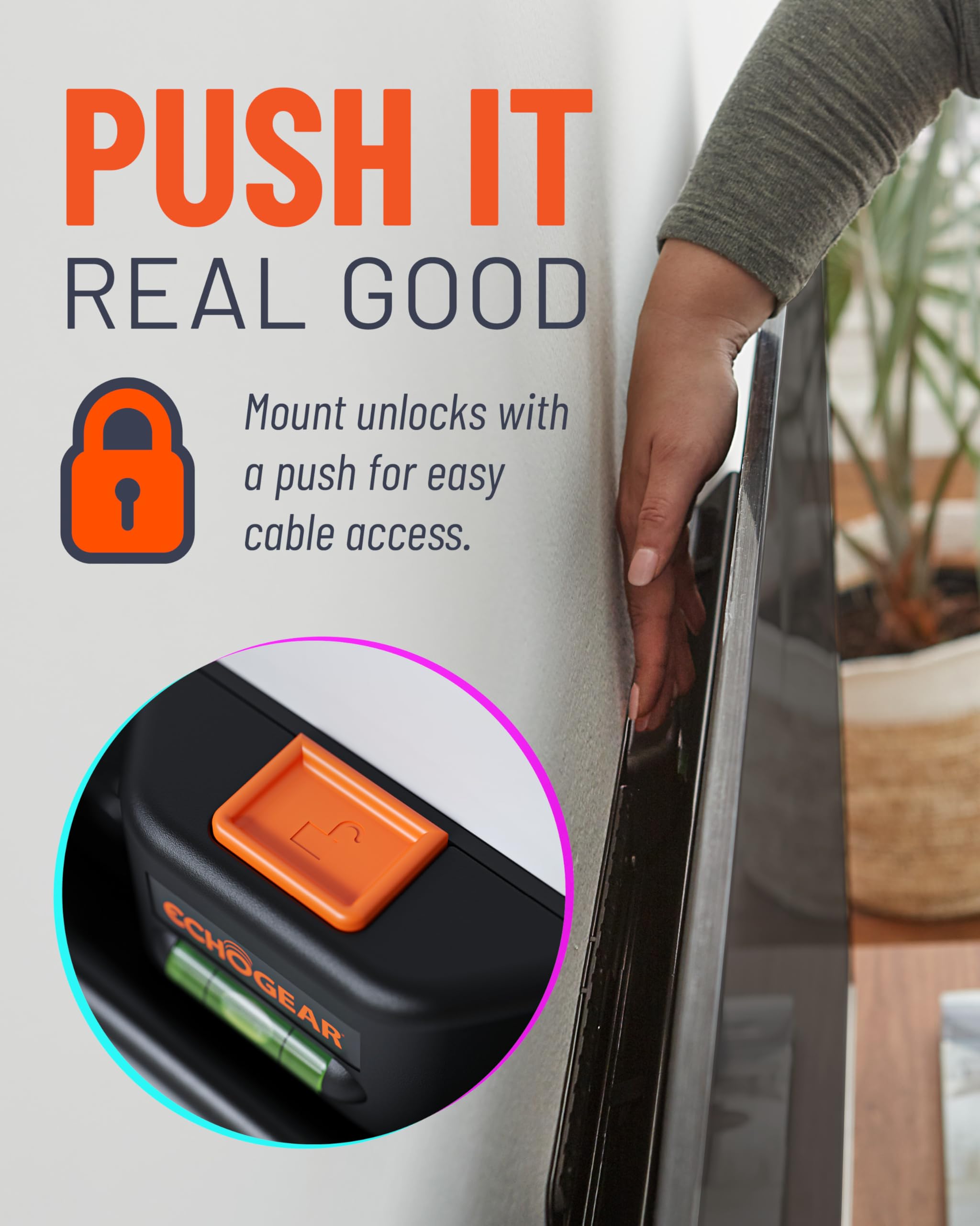 ECHOGEAR plantilla con nivel integrado para instalación precisa