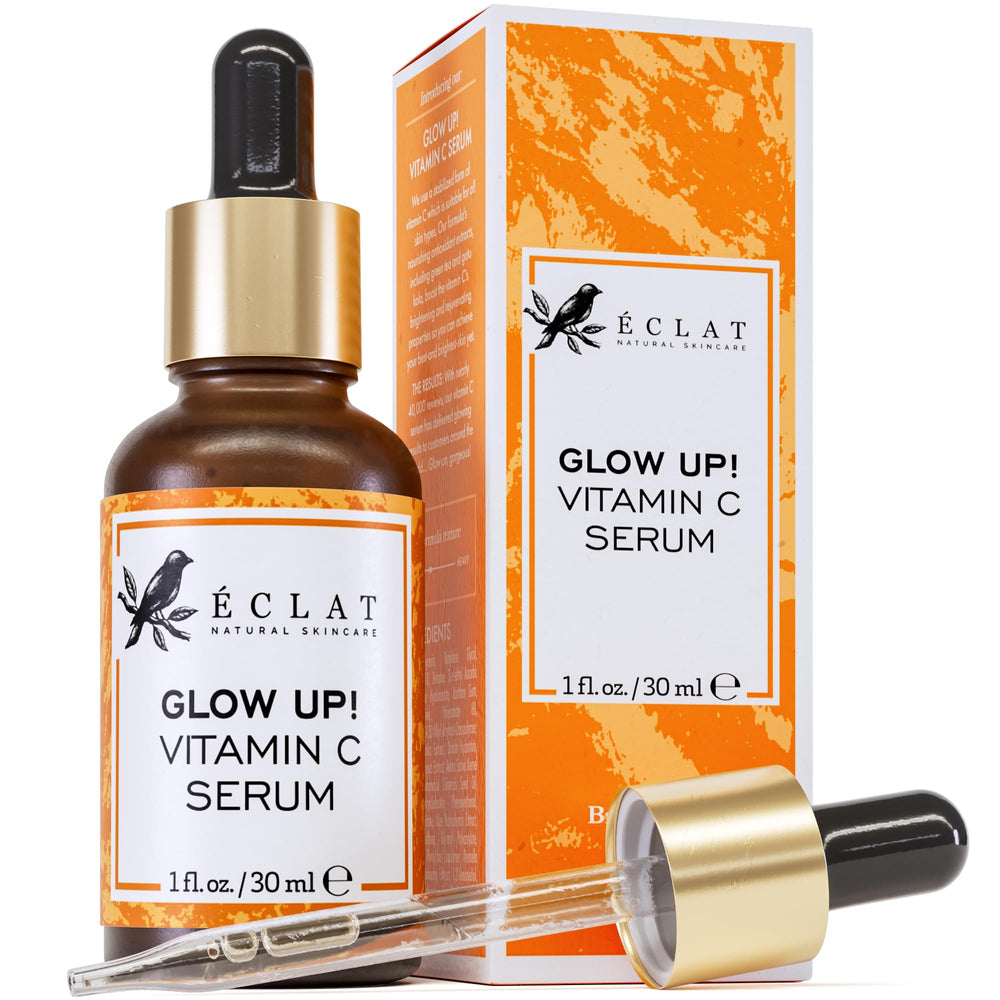 Eclat Skincare serúm frontal botella mostrando presentación y beneficio luminosidad