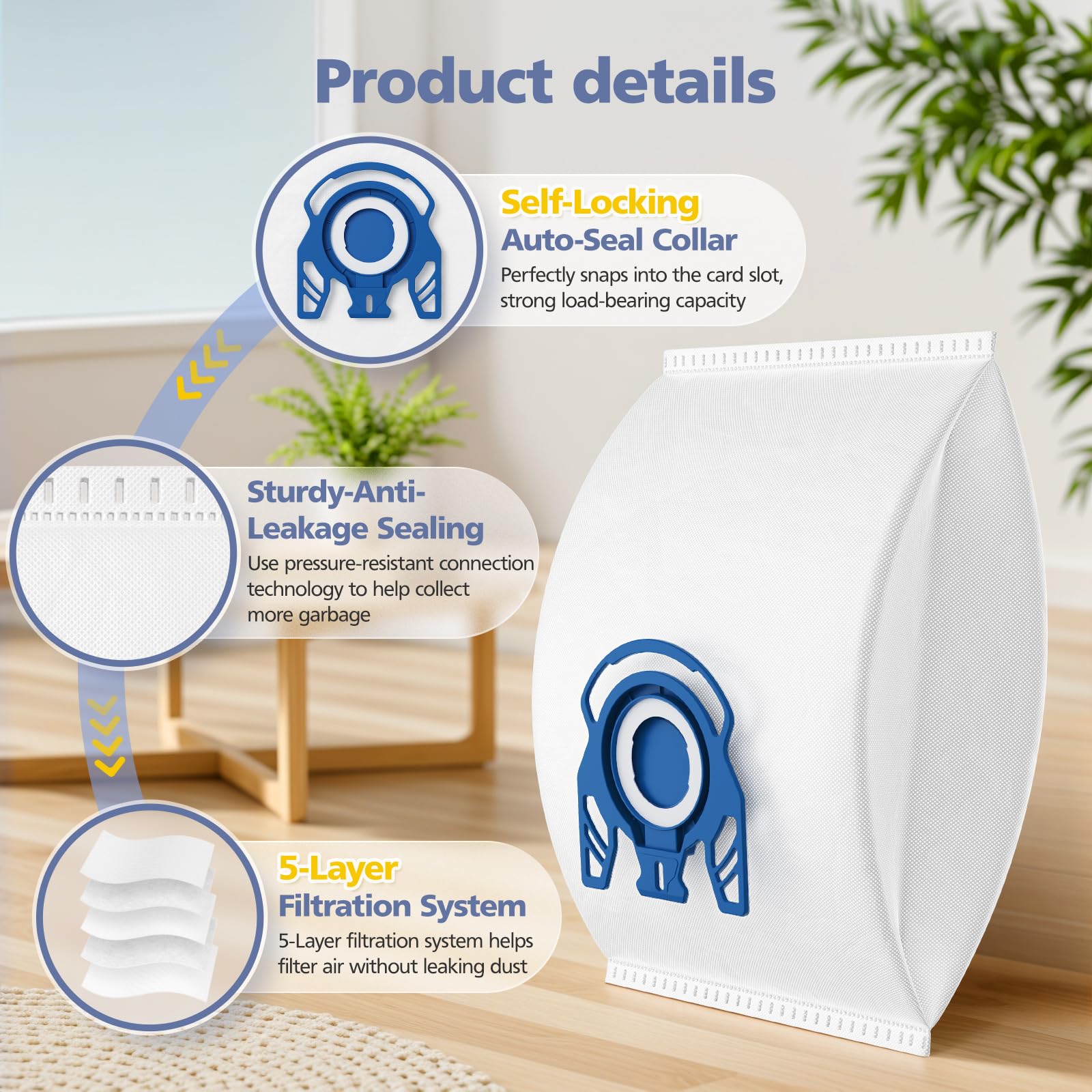 Ecleanfy anillo auto-seal cerrado para retirada higiénica sin polvo