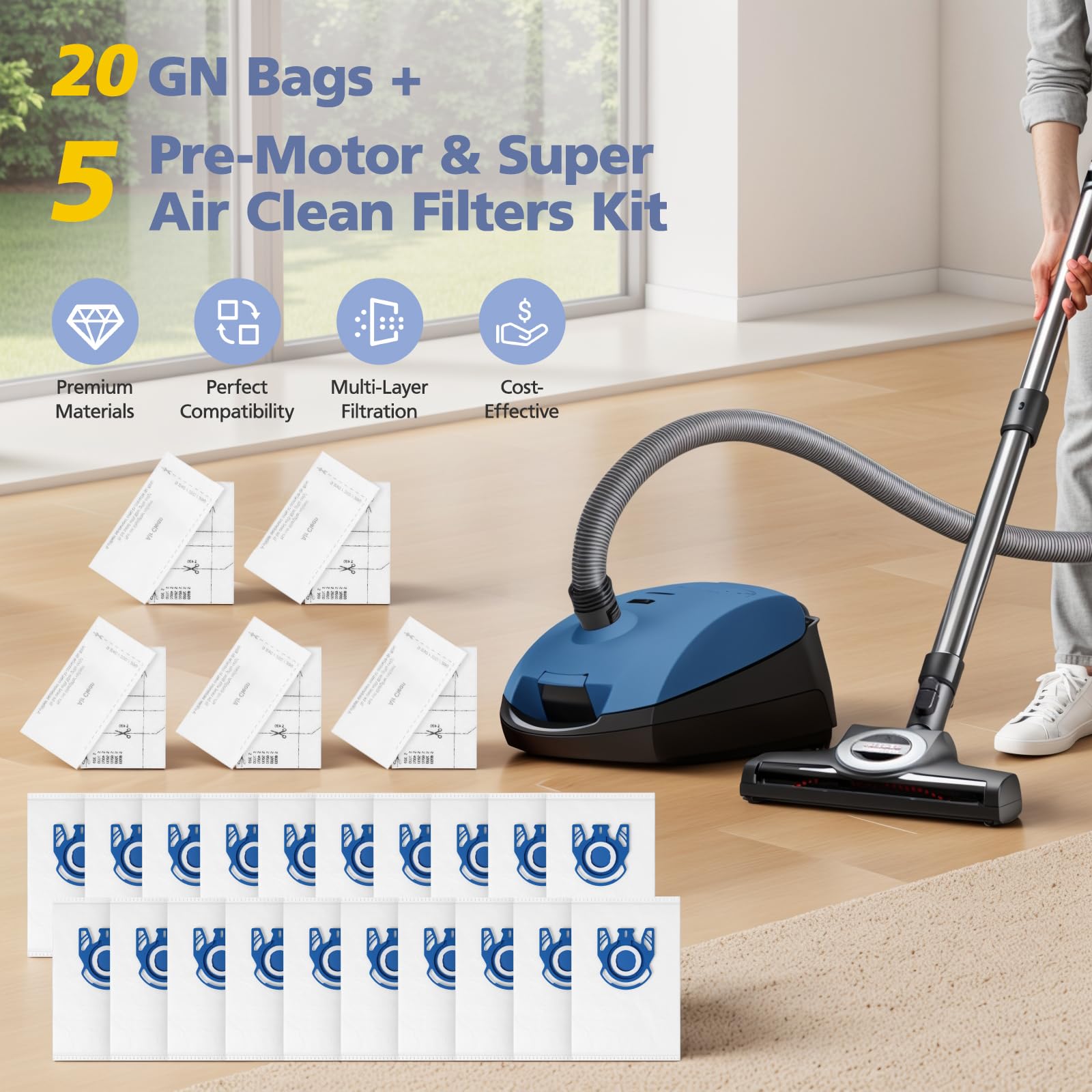 Ecleanfy bolsa en ambiente doméstico con mascota para limpieza eficaz