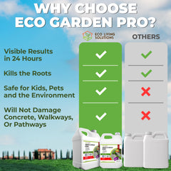 ECO Garden PRO before and after driveway weeds demonstrating quick removal