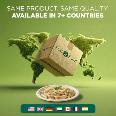 ECO SOUL plato junto a mano para comparar tamaño de 9 pulgadas