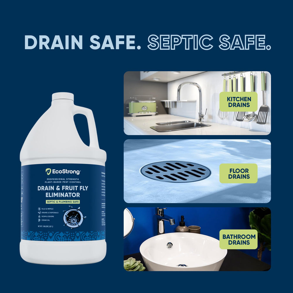 Hand holding Eco Strong gallon showing scale and coverage per bottle