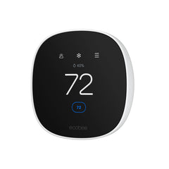 ecobee front view of thermostat showing sleek bezel and readable display benefit: clear wall presence