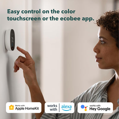 ecobee slim side profile showing low‑protrusion design for neat wall installation benefit: discreet fit