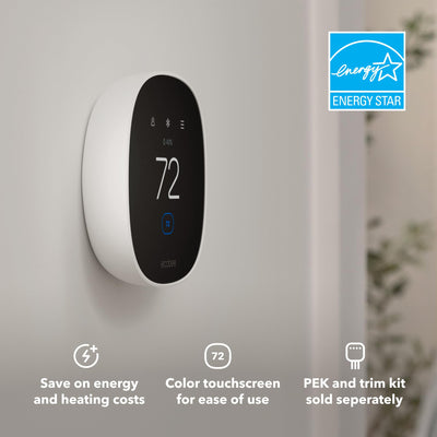 ecobee closeup of color touchscreen for quick temperature changes and intuitive control
