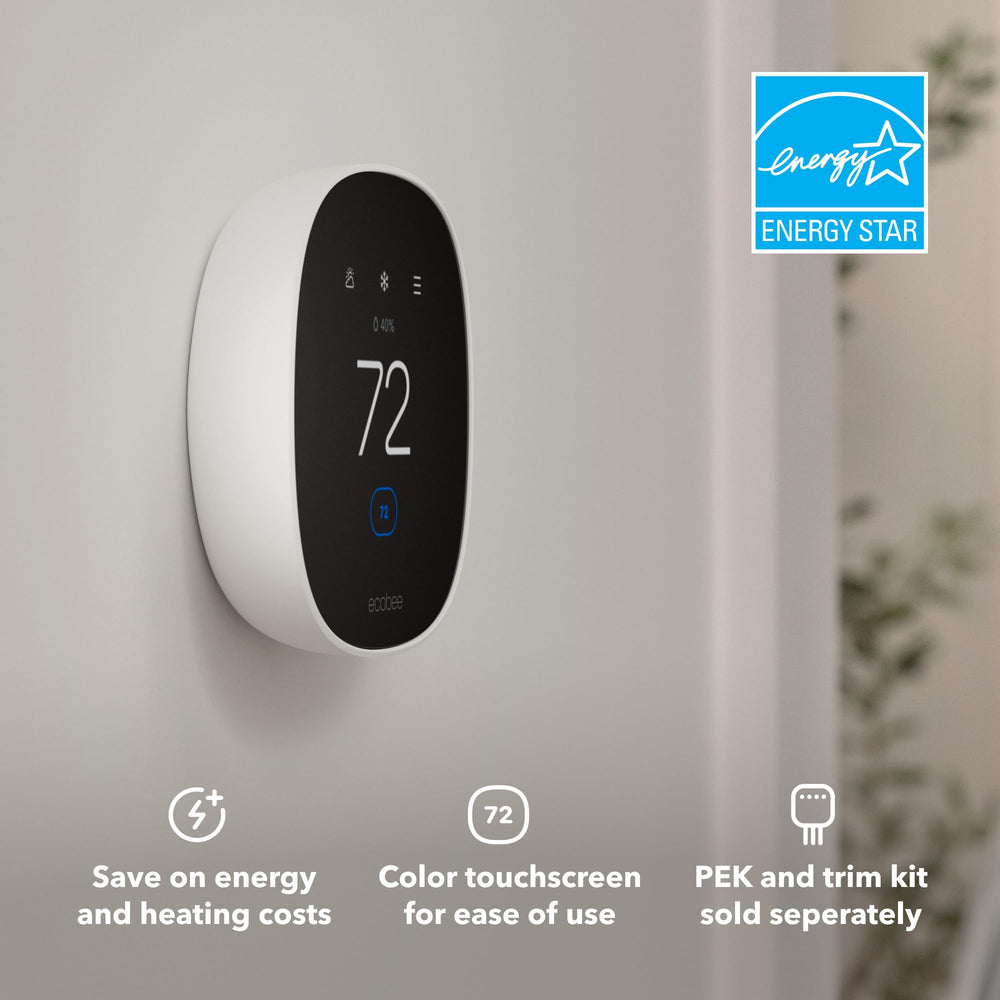 ecobee closeup of color touchscreen for quick temperature changes and intuitive control