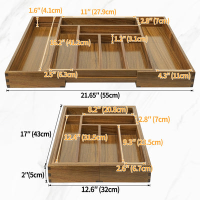 EcoFives acacia organizer in kitchen lifestyle scene enhancing countertop aesthetics