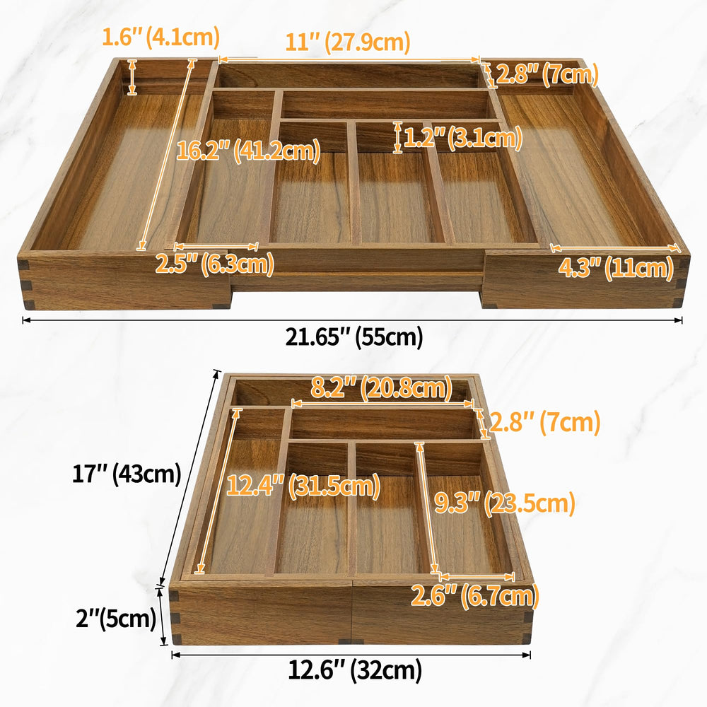 EcoFives acacia organizer in kitchen lifestyle scene enhancing countertop aesthetics