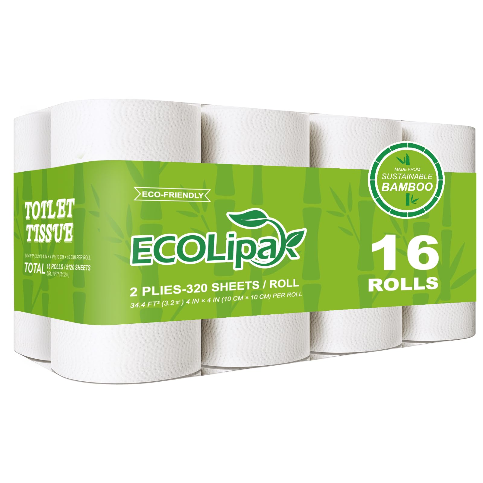 ECOLipak paquete frontal mostrando 16 rollos y ahorro ecológico