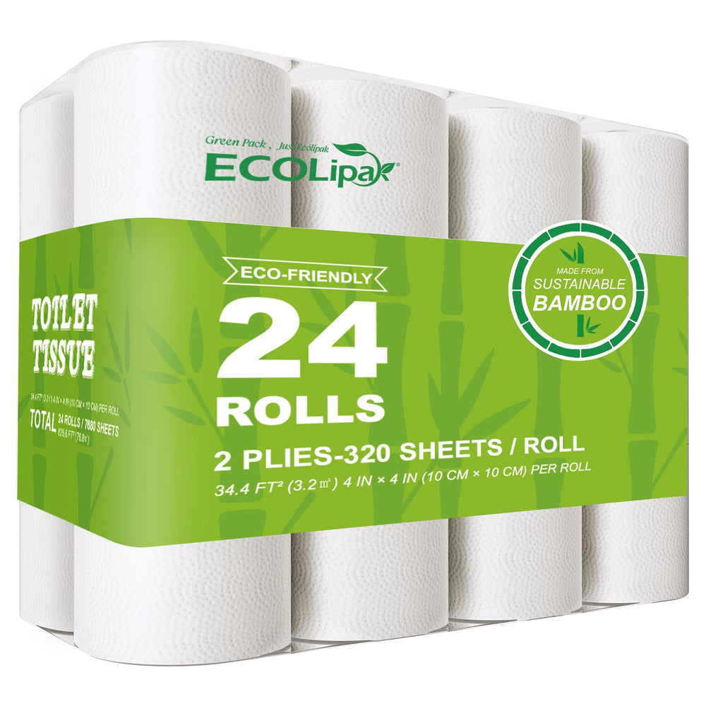 ECOLipak paquete frontal mostrando 24 rollos y ventaja ecológica