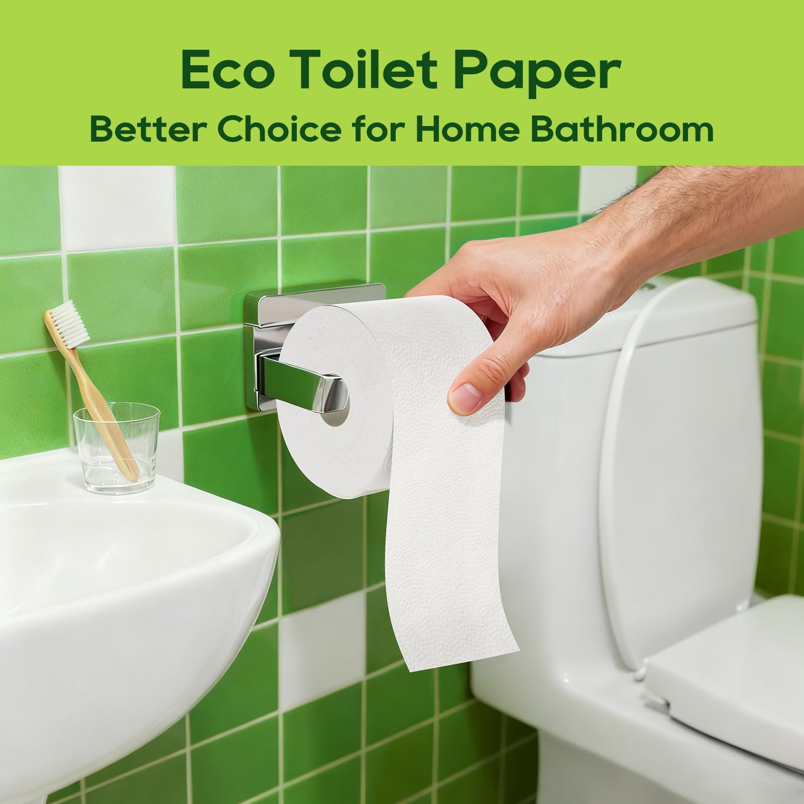 ECOLipak rollo en uso colocado junto al lavabo demostrando confort