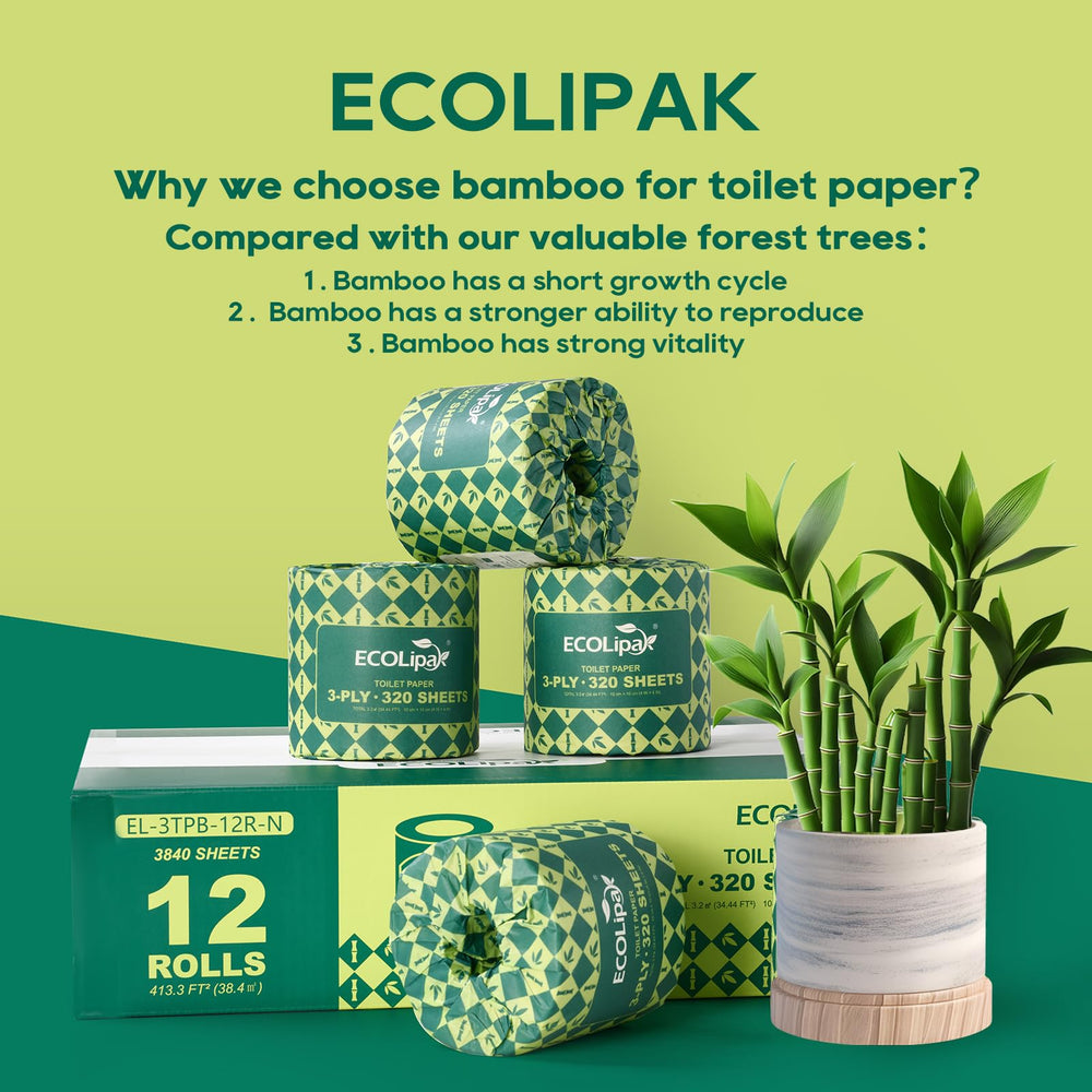 ECOLipak rollos colocados en ambiente ecológico para estilo de vida verde