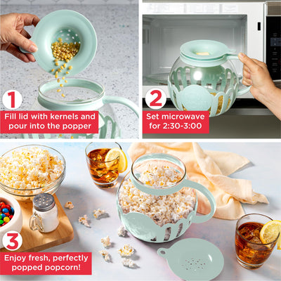 Ecolution Micro-Pop detalle vidrio borosilicato resistente, transparencia segura