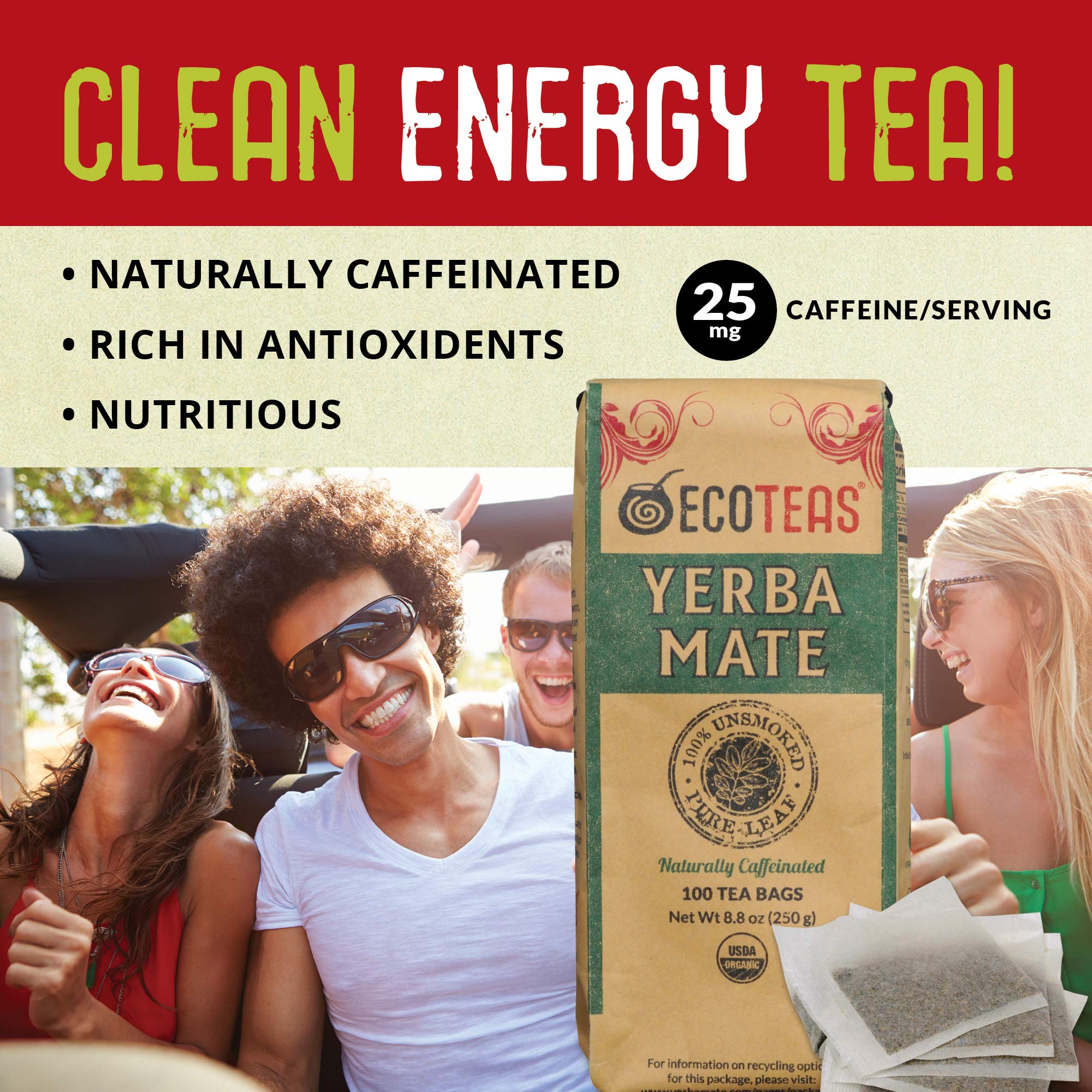 ECOTEAS comparación de tamaño de la bolsita con mano para referencia de uso