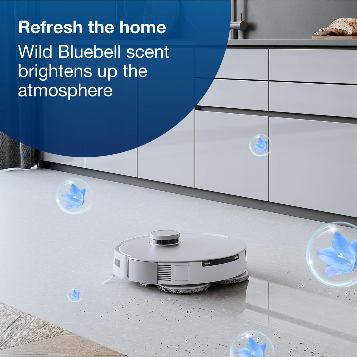 ECOVACS solución dentro de depósito de robot DEEBOT en funcionamiento
