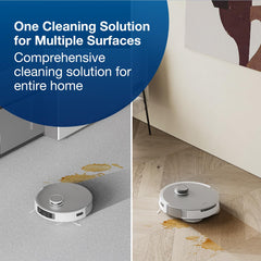 ECOVACS gota de solución sobre suelo, muestra textura no pegajosa