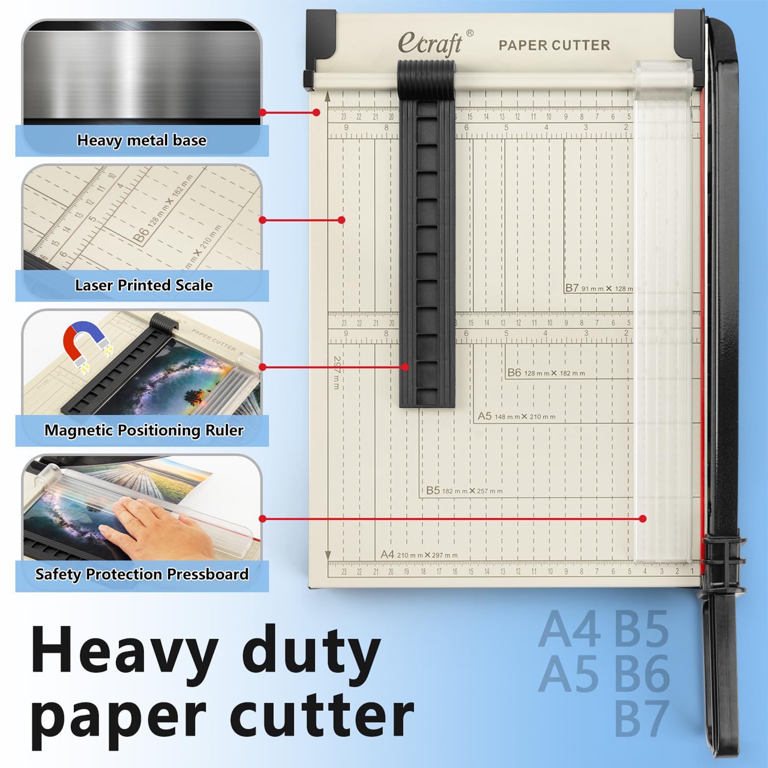 ecraft guía magnética sujeta papel alineado para cortes repetibles